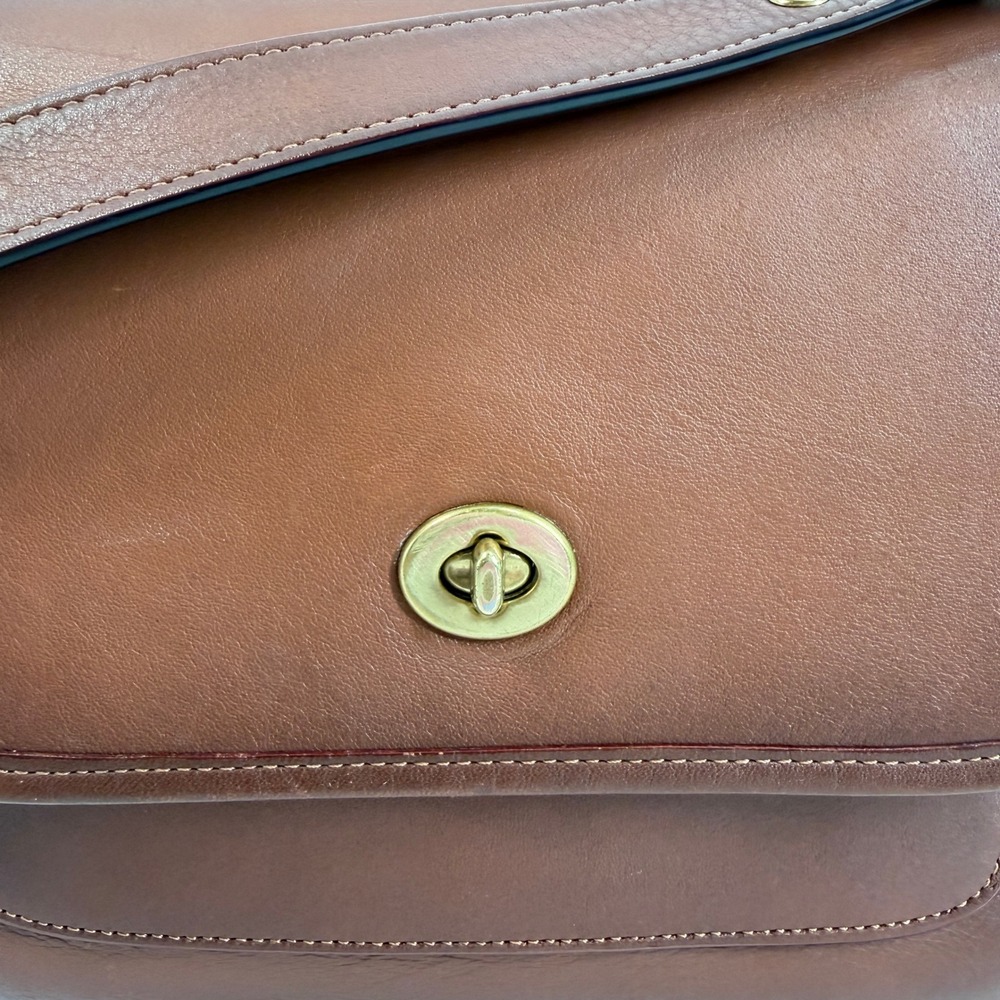 Coach Rambler 1941 Saddle Glovetanned‎ Leather Turnlock Brown Crossbody Bag - Picture 5 of 16